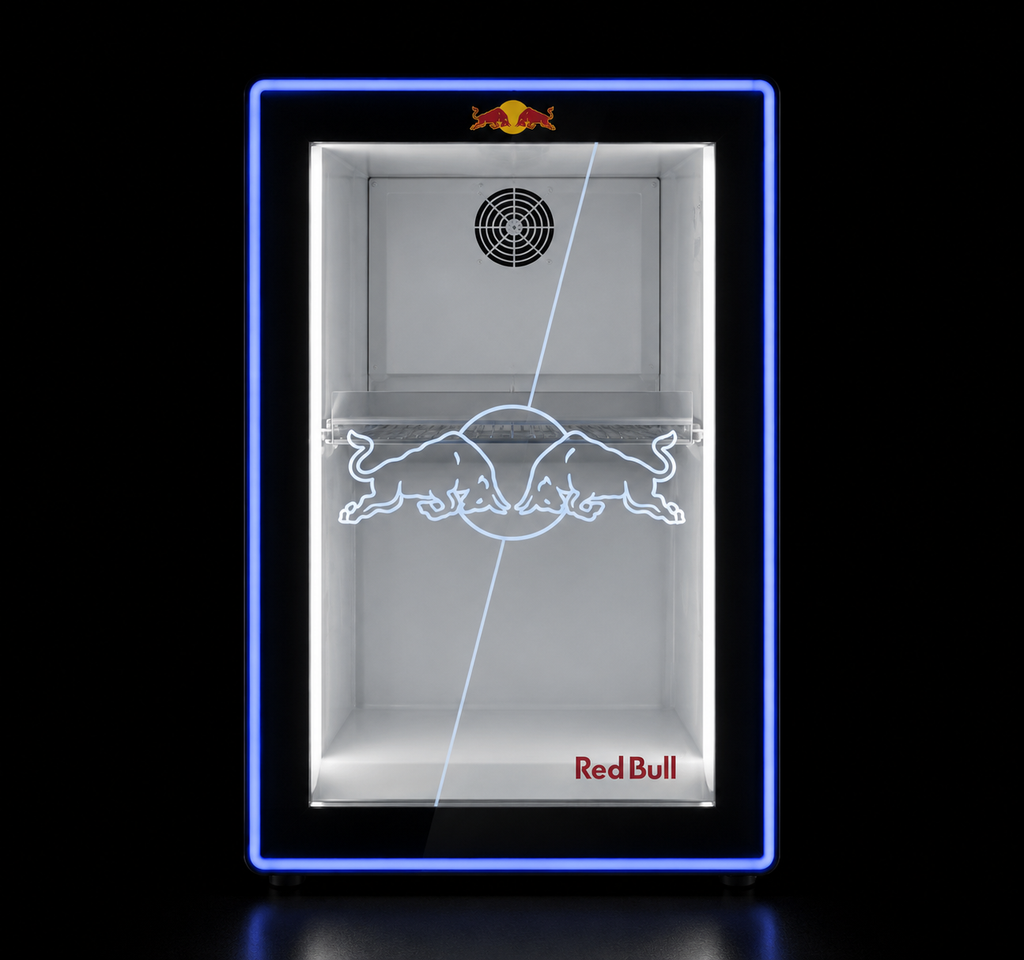 Red Bull Mini-Kühlschrank + 24 Dosen gratis